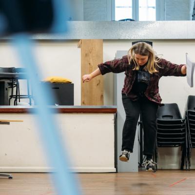 Rebecca Glendenning-Laycock in rehearsals for Three Acts Of Love