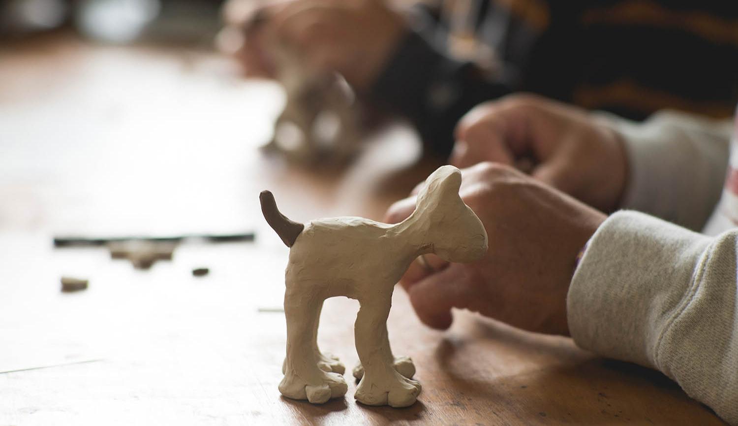 Aardman Gromit Model Making Workshop at Live Theatre image of Gromit clay model