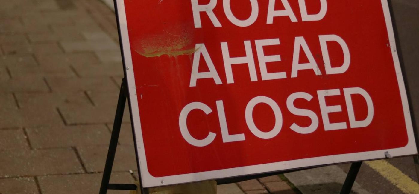 Road closed sign