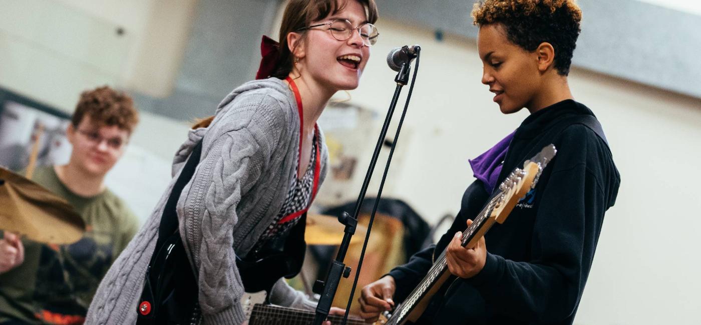 Bethany Morris, Elena Porter & Bridget Marumo in rehearsals for We Are The Best!