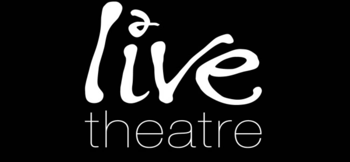 Live Theatre logo in white writing on black background