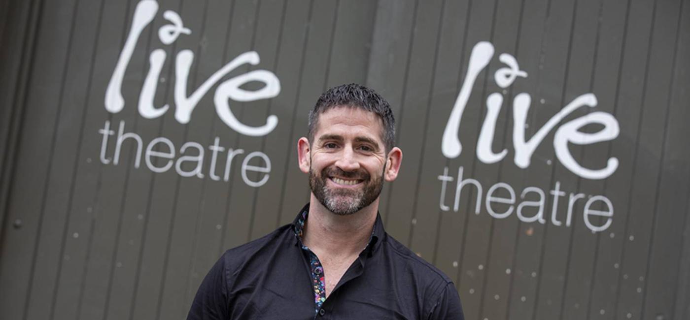 Ric Renton stood in front of Live Theatre's external doors