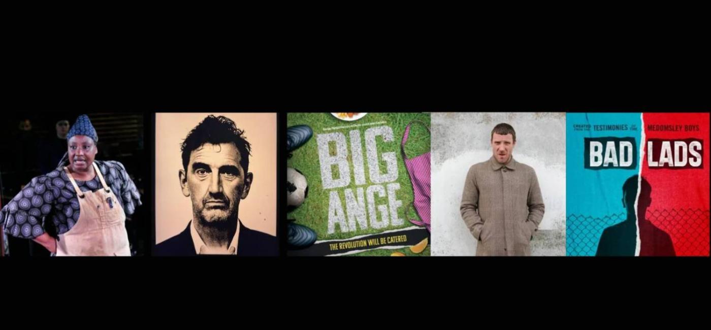 Montage of photographs including Mother Courage, Jimmy Nail, Big Ange, edgecity and Bad Lads