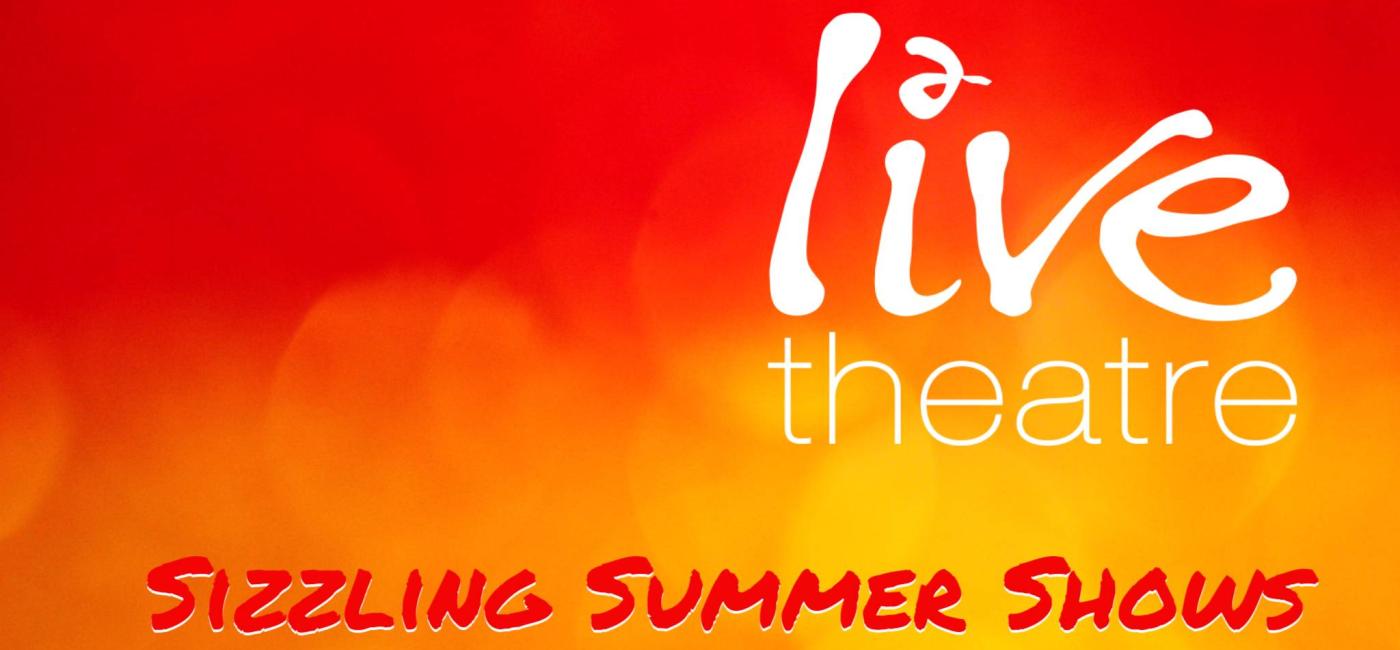 Sizzling Summer Shows in text on a hot orange background