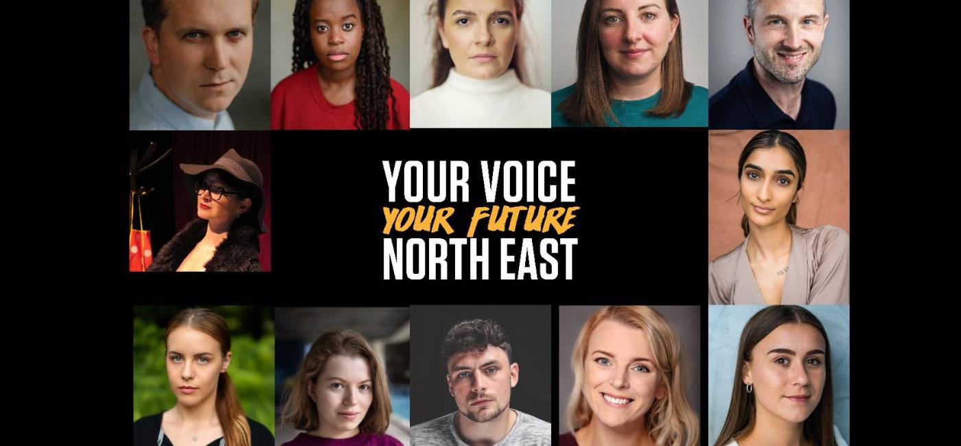 Montage of 12 portraits of actors from Your Voice Your Future: North East