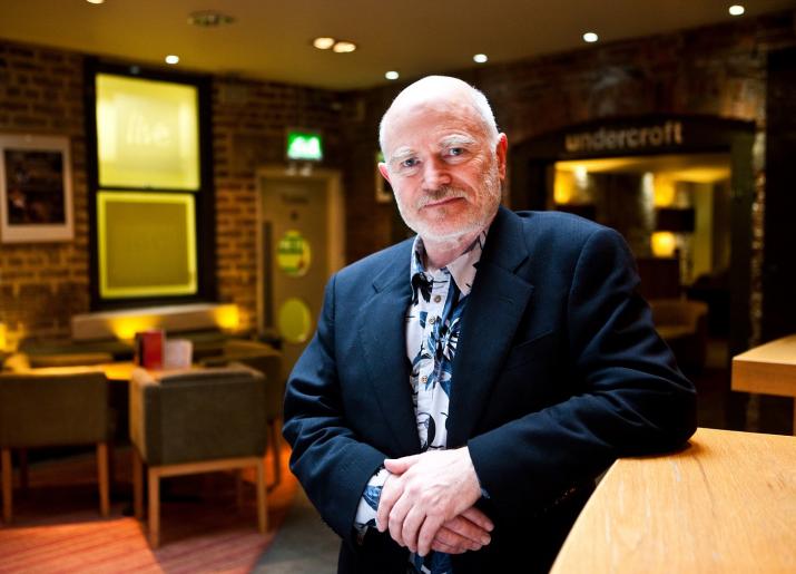 Jim Beirne seated in Live Theatre