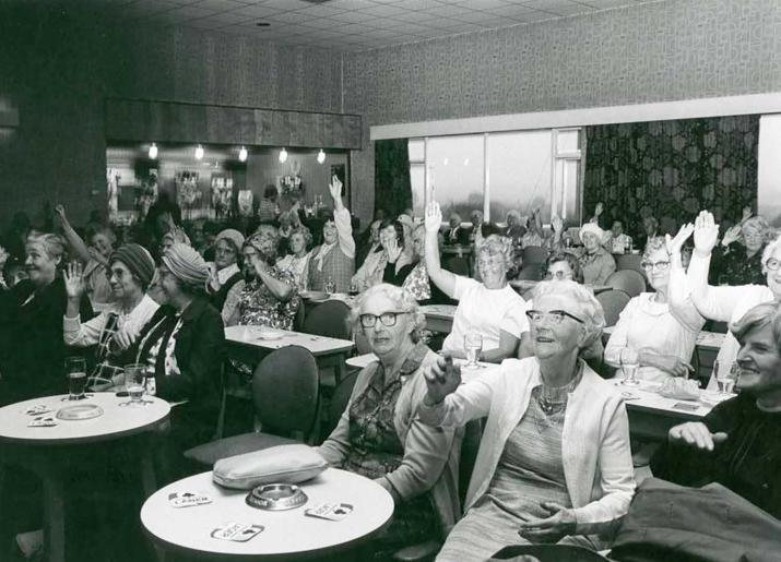 Old photograph of ladies in social club