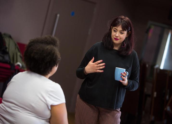 Two women rehearsing 