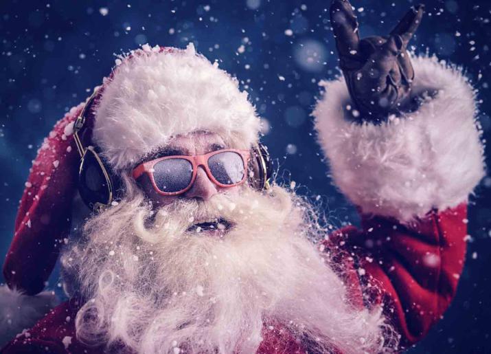 Mixtape Xmas image of father christmas wearing sunglasses