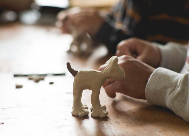 Aardman Gromit Model Making Workshop at Live Theatre image of Gromit clay model