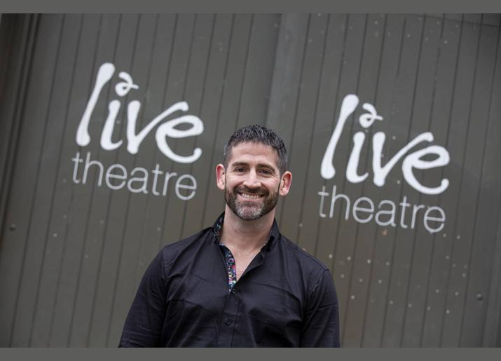 Ric Renton stood in front of Live Theatre's external doors