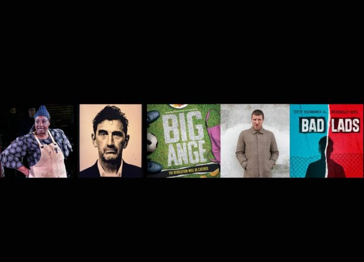 Montage of photographs including Mother Courage, Jimmy Nail, Big Ange, edgecity and Bad Lads