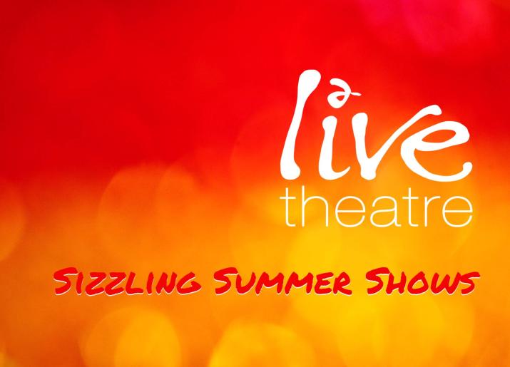 Sizzling Summer Shows in text on a hot orange background