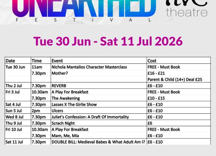 Unearthed Festival 2026 Schedule