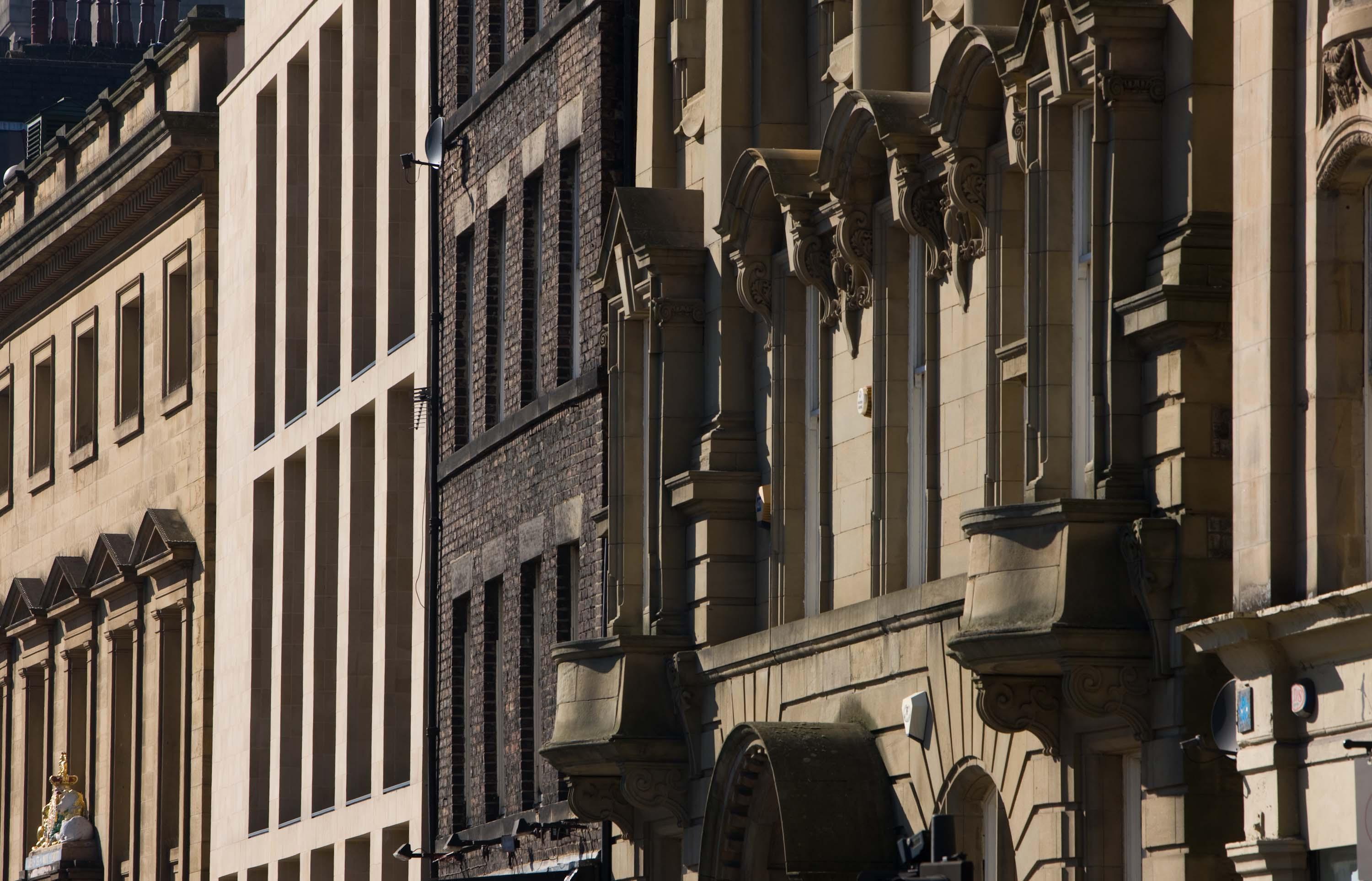 Newcastle Quayside building facades