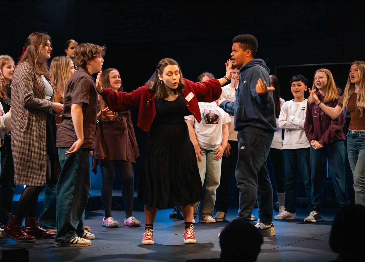 A group of young people on stage
